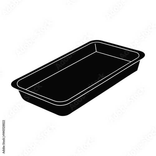 holiday baking tray silhouette on white background.