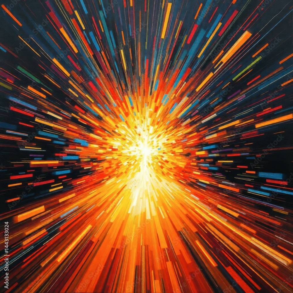 Radiant Energy Burst: A Vibrant Abstract Painting Radiant Energy Burst: A Vibrant Abstract Painting