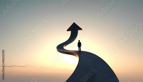 Progress and success journey sunrise horizon inspirational image open road motivational concept