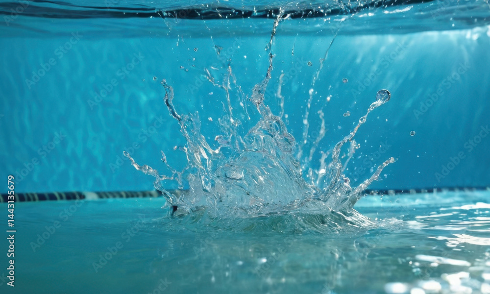 A splash of water in a swimming pool, great for illustrations about water fun or pool scenes