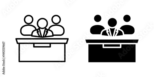 People jury group committee Icon set. Symbol isolated white background. vector illustration. color editable.