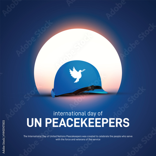 international day of united nations peacekeepers creative poster, banner, postcard, background, backdrop, template, social media post, greetings card, web banner, cover design etc.
