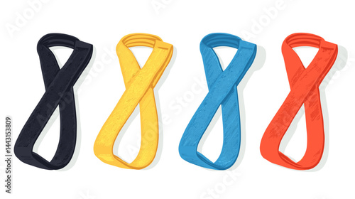 Colorful Martial Arts Belts Illustration