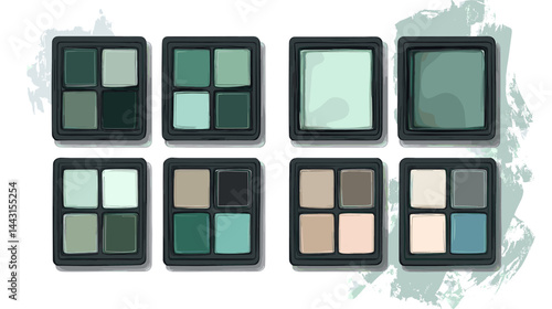 Neutral Green Gray Beige Eyeshadow Palette Makeup Cosmetic Beauty
