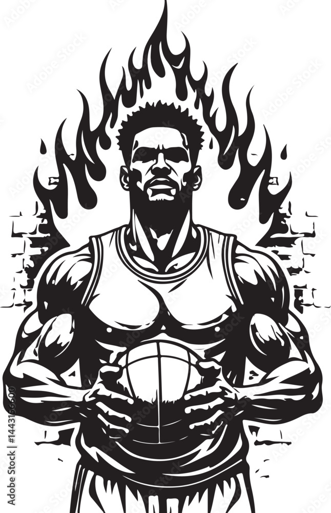 Fototapeta premium Powerful Basketball Team Illustration art vector