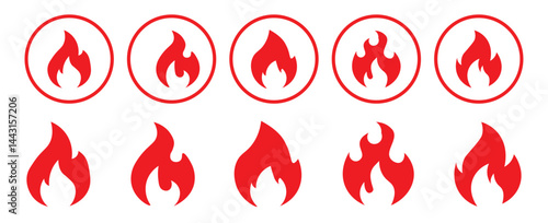 Fire icon vector set. Fire icon collection. Fire flame symbol. Bonfire silhouette logotype. Flame icon collection. fire sign and symbol
