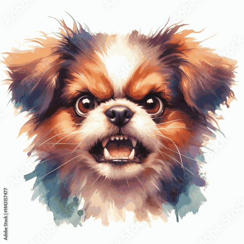 Rage Rivers dog angry isolated watercolor vector illustration svg