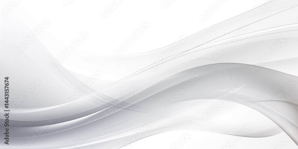 Fototapeta premium Abstract flowing curves in soft gray tones create a serene and modern background for various design projects.