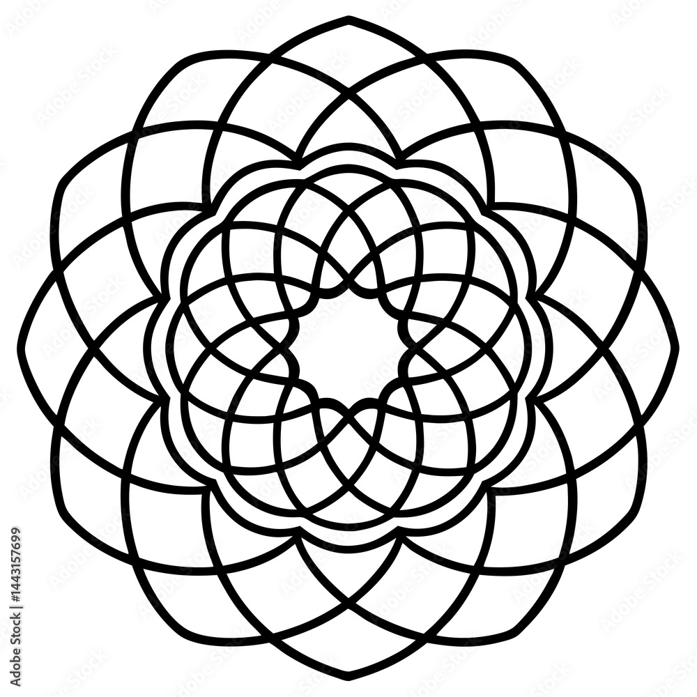 Fototapeta premium Elegant Infinity Mandala Line Art Design