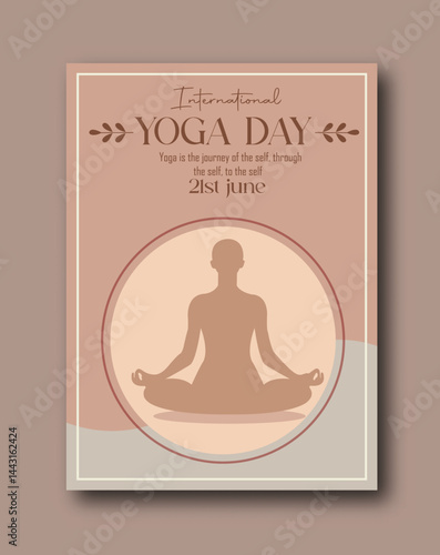 International Yoga day 21 June web banner EPS10 vector. Meditation Practice Yoga Colorful Fitness Concept. Vector illustration
