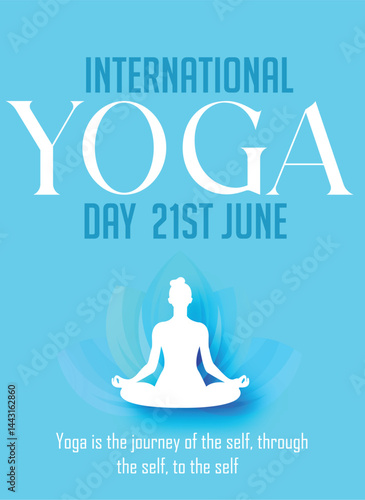International Yoga day 21 June web banner EPS10 vector. Meditation Practice Yoga Colorful Fitness Concept. Vector illustration