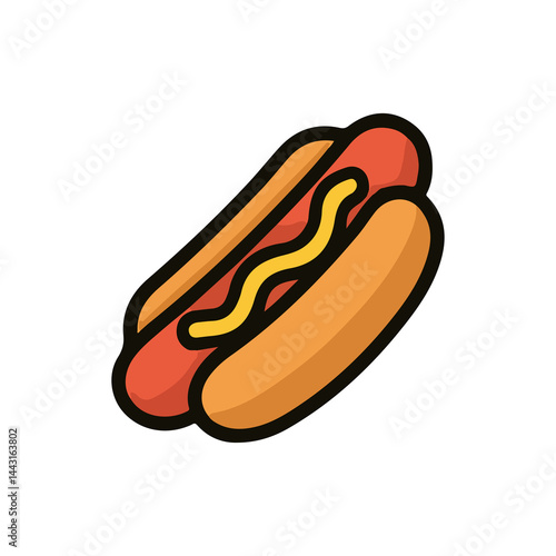 Cute Hotdog Illustration