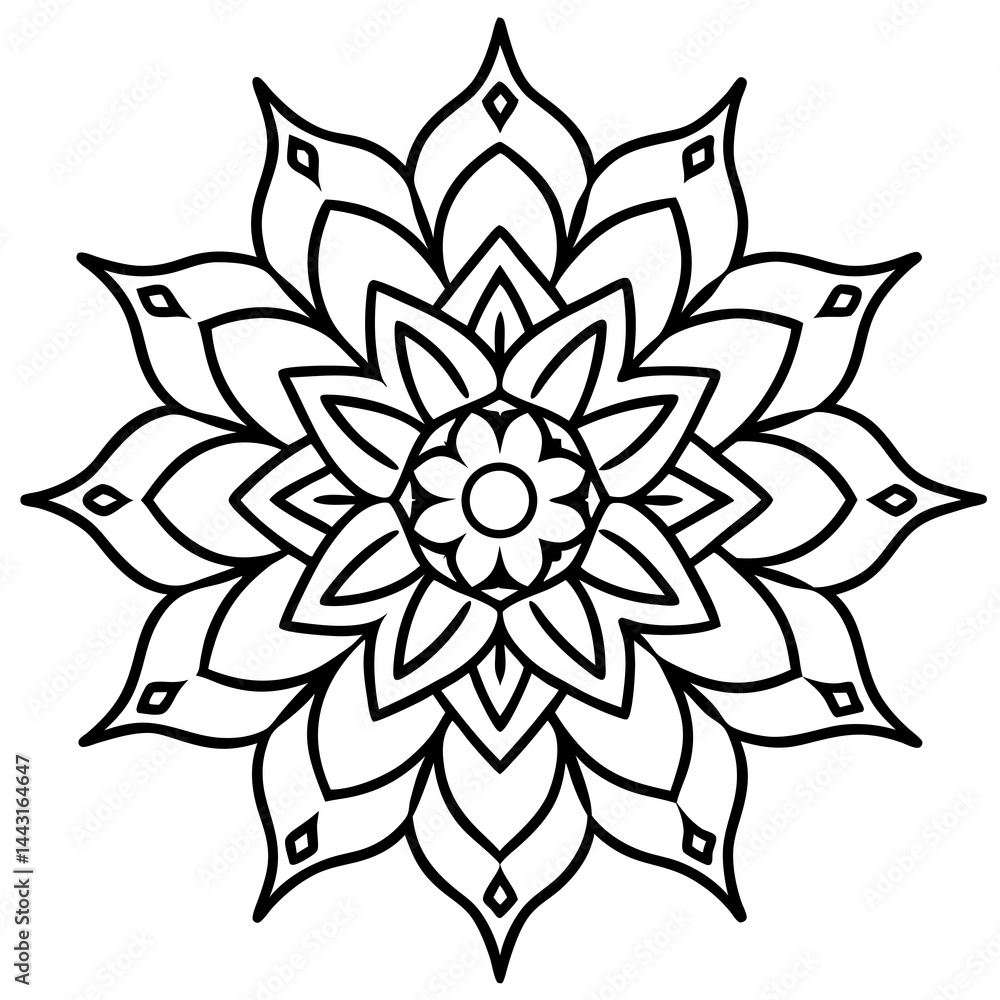 Wolf Spirit Mandala Vector on White Wolf Spirit Mandala Vector on White