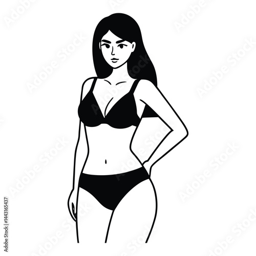 girl in bikini vector silhouette 