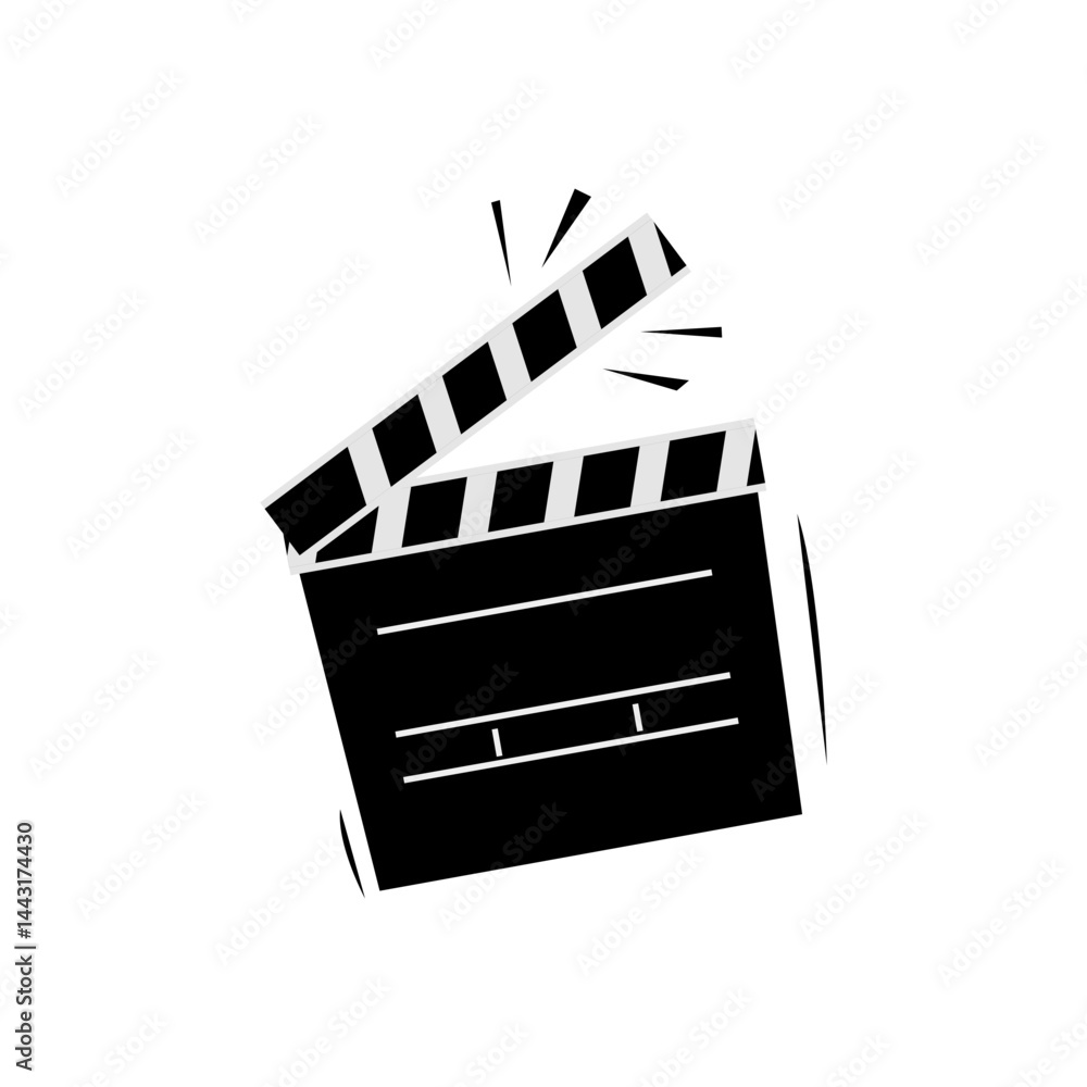 Fototapeta premium Movie clapperboard sign icon design vector