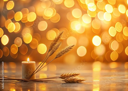 Warm Golden Lights Minimalist Pastel Background - Soft Light Stock Photo