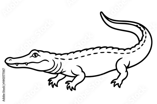 Geometric Crocodile Art Vector