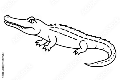 Geometric Crocodile Art Vector
