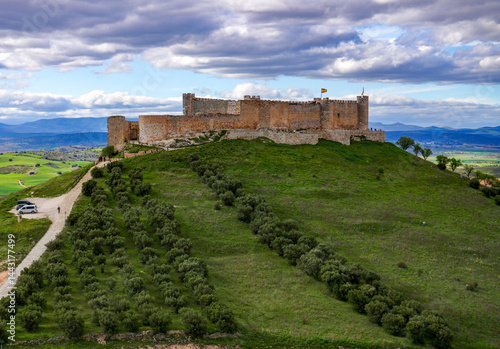 Castillo medieval del pueblo de Jadraque , provincia de Guadalajara, España..