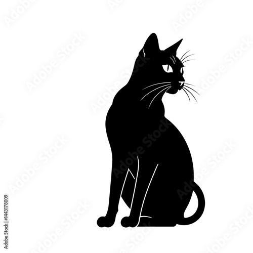Elegant_Black_Cat_Silhouette_Graceful_Feline_Illustration_Beautiful_Domestic_Pet_Artwork_Isolated_Vector_Design_Ideal_for_Logos_and_Creative_Projects_Black_Cat_Art