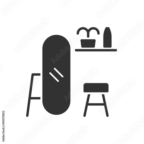 Standing Mirror Icon Sign Symbol