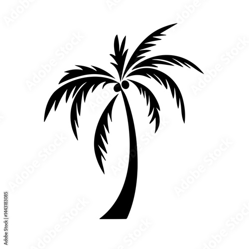 Coconut Tree Icon for Tropical Design Project
