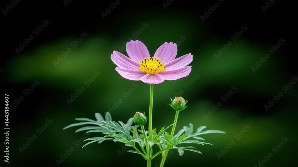 Fototapeta premium Vibrant pink flower blossom in lush green foliage, a closeup of nature's beauty