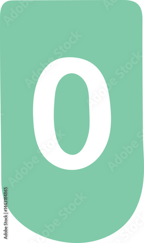 vector illustration of number 0 pennant