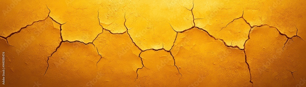 Detailed closeup of weathered yellow cracked wall texture, a grungy background for design Detailed closeup of weathered yellow cracked wall texture, a grungy background for design