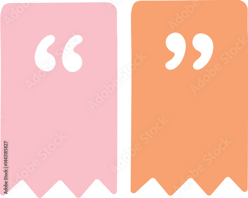 vector illustration of quotation marks pennants
