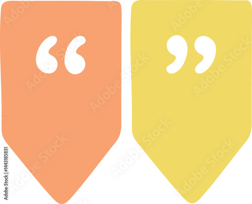 vector illustration of quotation marks pennants