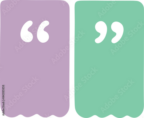 vector illustration of quotation marks pennants