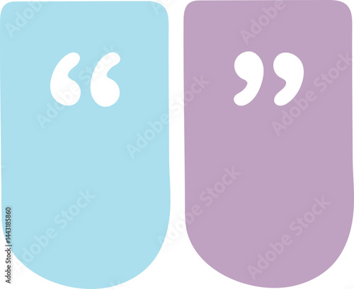 vector illustration of quotation marks pennants