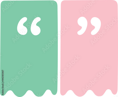 vector illustration of quotation marks pennants