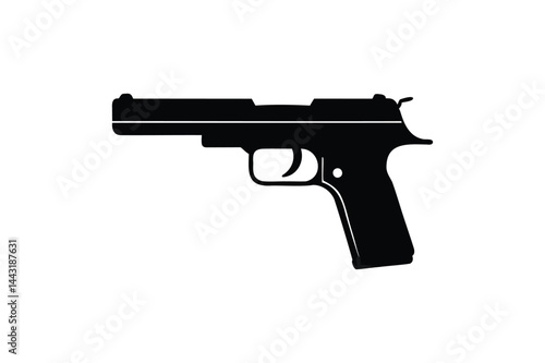 Automatic pistol gun icon silhouette