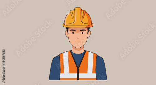 Construction Worker in Yellow Hard Hat and Safety Vest