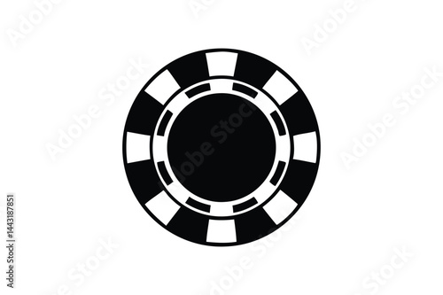 A casino chips icon silhouette on a white background