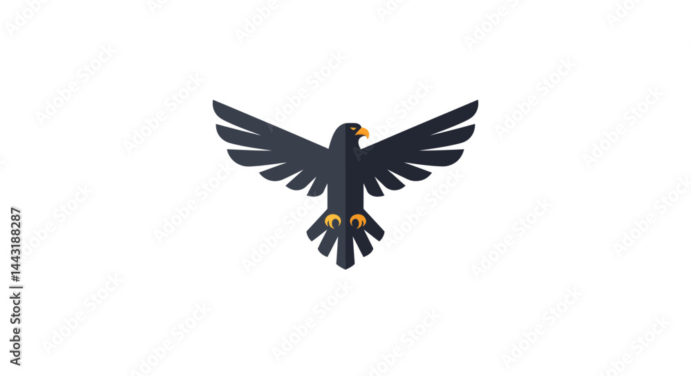 Fototapeta premium Simple Dark Gray Wing Silhouette Design