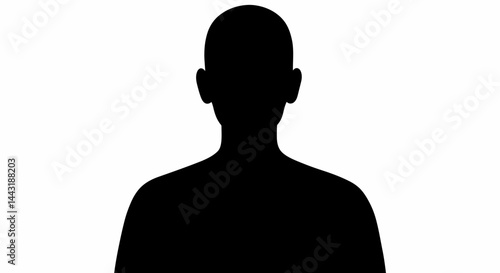 Partial Silhouette of a Persons Head and Shoulder Against a White Background
