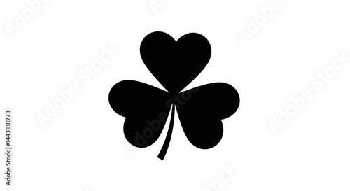 Simple Black Cloverleaf Design in Solid Color
