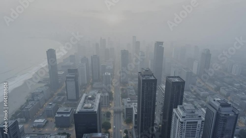 Wallpaper Mural Cityscape Covered in Fog Torontodigital.ca