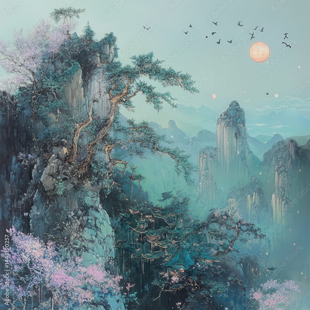 Obraz premium æ–°ç·‘ æ°´å½© ç”ŸæˆAI èƒŒæ™¯.