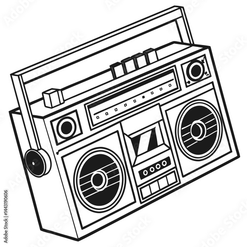 vector illustration of a retro radio