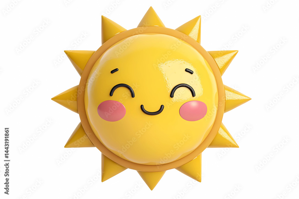 Adorable 3D Render of a Happy Sun Character, Perfect for Summer Designs, Kids Content, and Bright Illustrations Adorable 3D Render of a Happy Sun Character, Perfect for Summer Designs, Kids Content, and Bright Illustrations