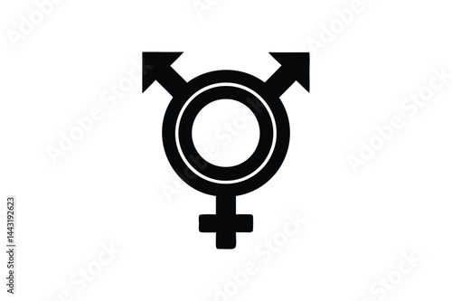 A transgender symbol icon silhouette on a white background