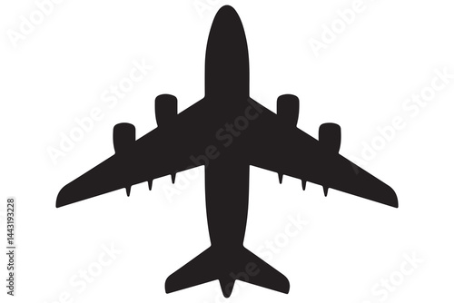 airplane silhouette vector illustration on white background
