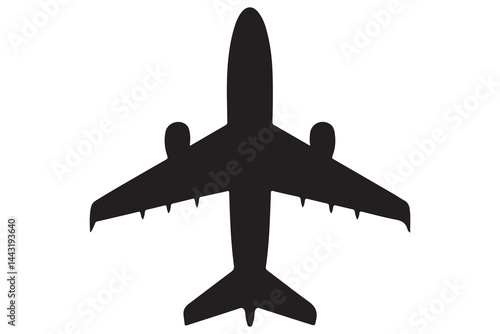 airplane silhouette vector illustration on white background
