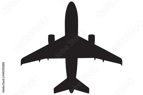 airplane silhouette vector illustration on white background
