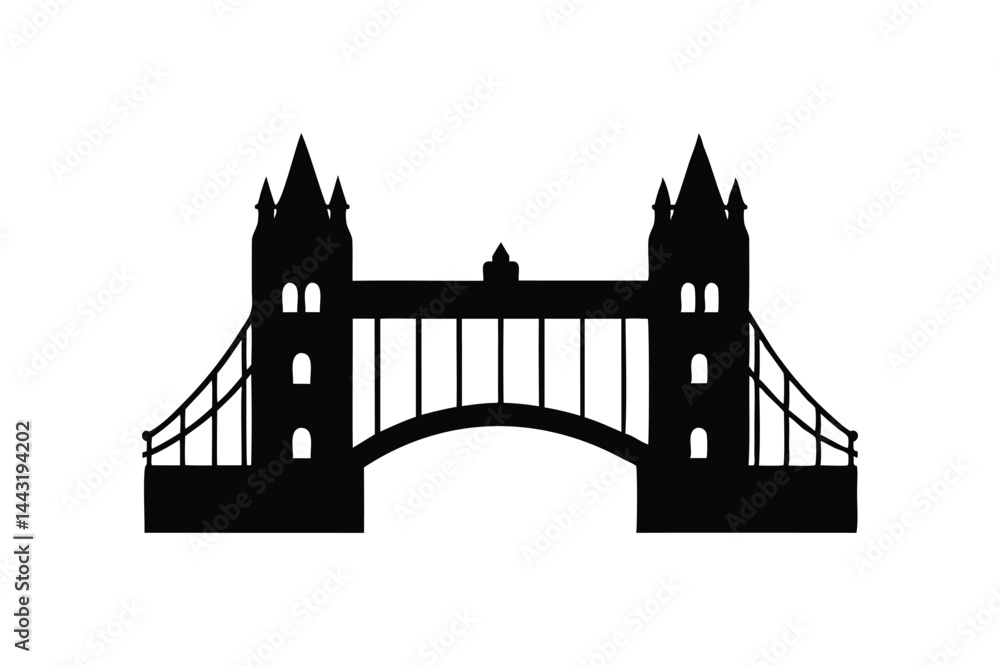 Obraz premium Tower Bridge icon silhouette