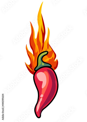 illustration of a hot chilli